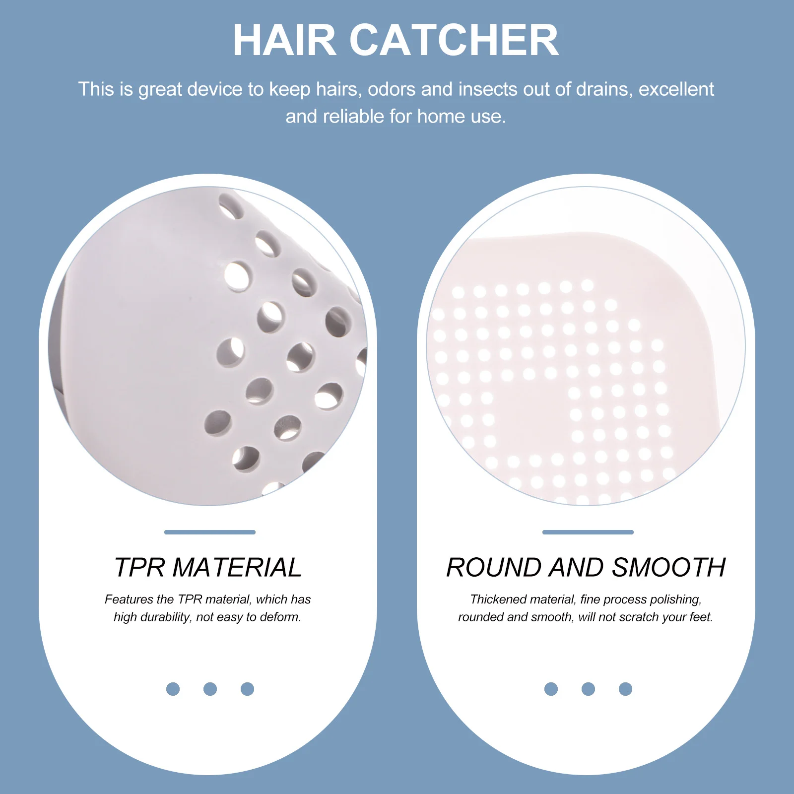 

4pcs Anti-Blocking Drain Cover Shower Hair Catcher Strainer Tub Stopper Anti-clogging Thickened Material Rounded Smooth