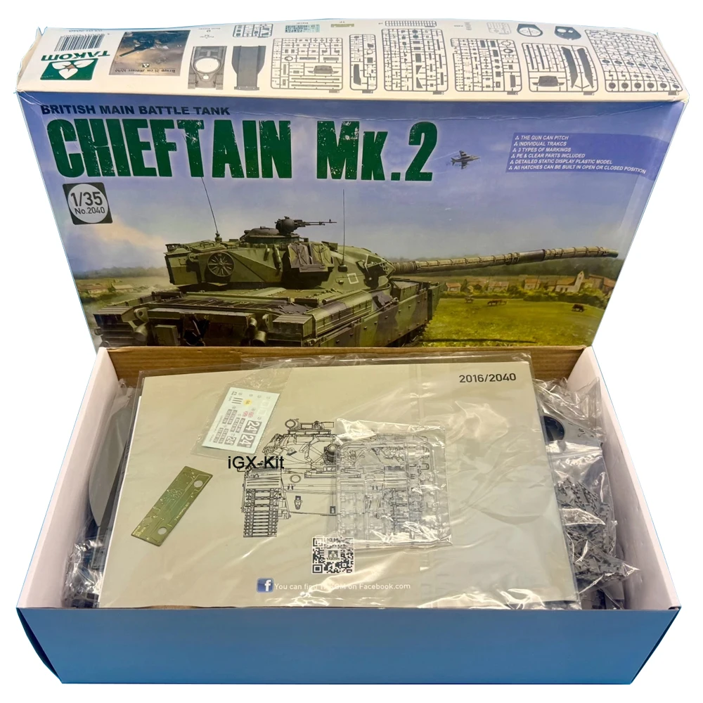 TAKOM 2040 1:35 Scale British Main Battle Tank Chieftain Mk 2 MBT Vehicle Hobby Craft Plastic Assembly Model Building Kit