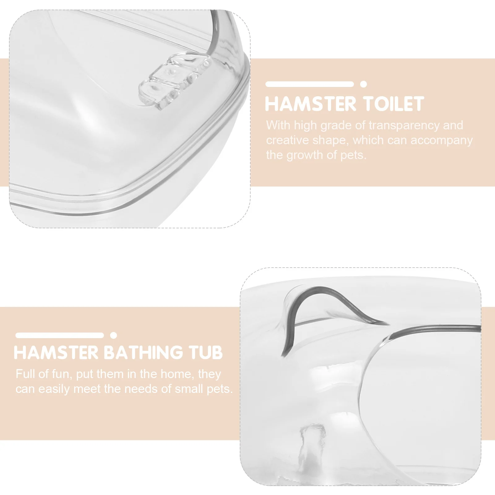 

Hamster Bath Container Creative Shape Transparent Small Pet Toilet Easy Clean Durable Pet Supply Hamster Bath Container