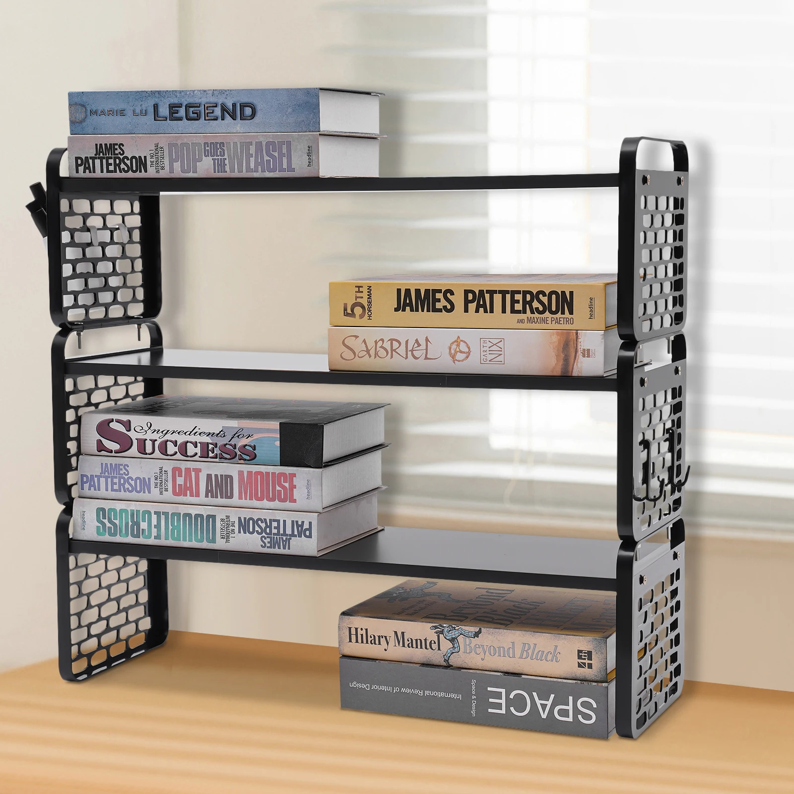 Space-saving Bookshelf 3 Tier Bookcase Multifunctional Bookshelf for Small Spaces Short Bookshelf for Bedroom 3 Colors Bookshelf