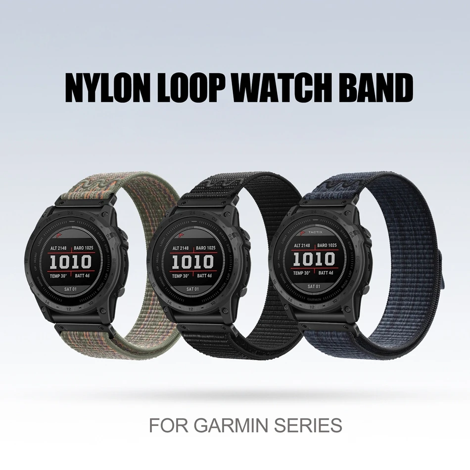 Sports Nylon Loop Band for Garmin Watch Fenix 8 7X Pro 6X Enduro 3 Woven Velcro Strap For Garmin Tactix 7Pro Instinct 2X 22/26mm