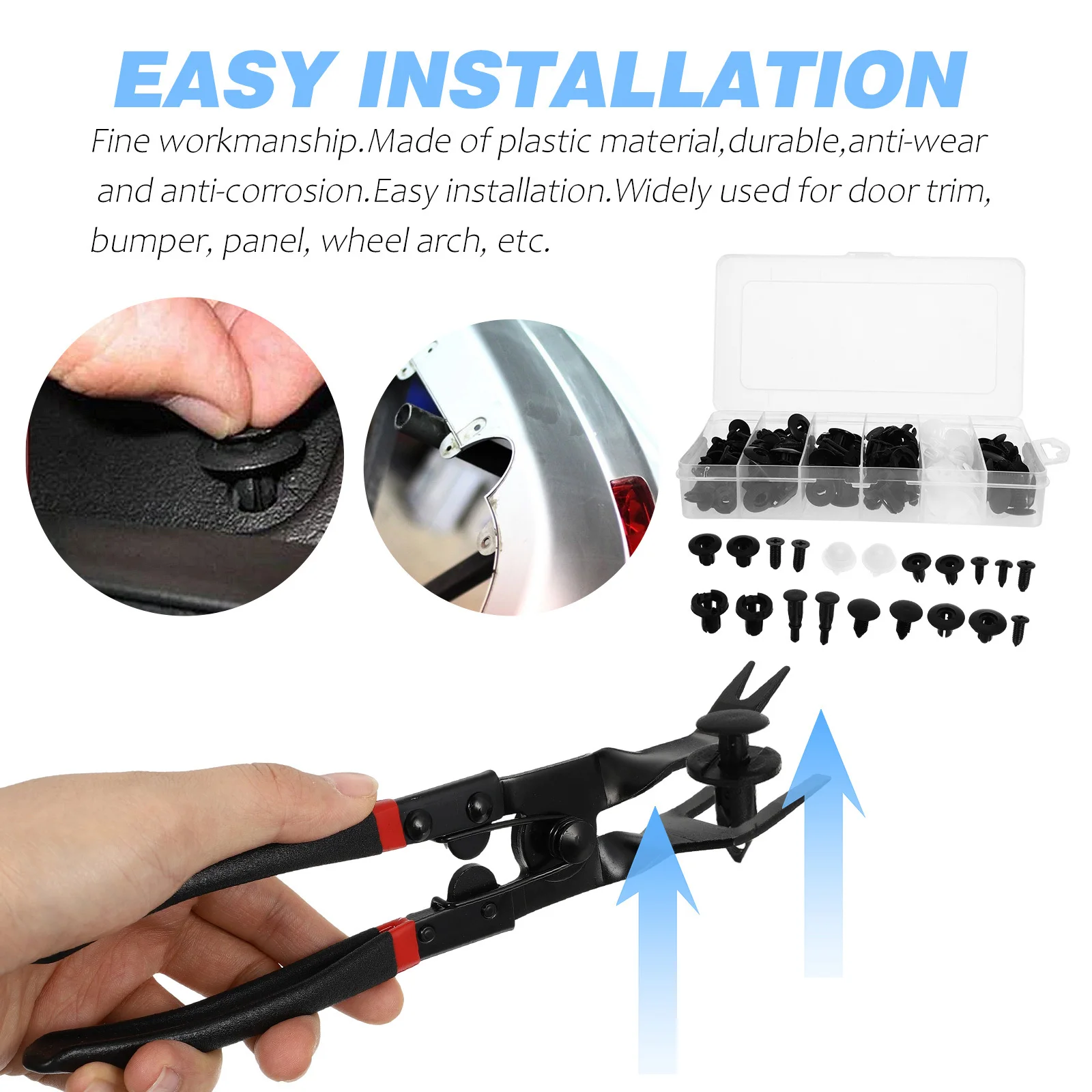 

100Pcs Car Retainer Clips Plastic Bumper Trim Panel Fasteners Push Rivets Durable Replacement Auto Clips Car Retainer Clip