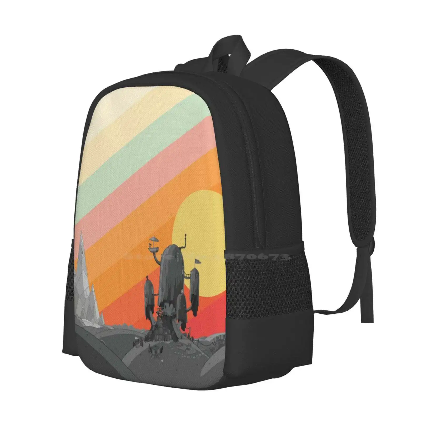 Land Of Ooo ( Adventure Time ) Large Capacity School Backpack Laptop Bags Adventure Time Fan Art Finn And Jake Flame Princess