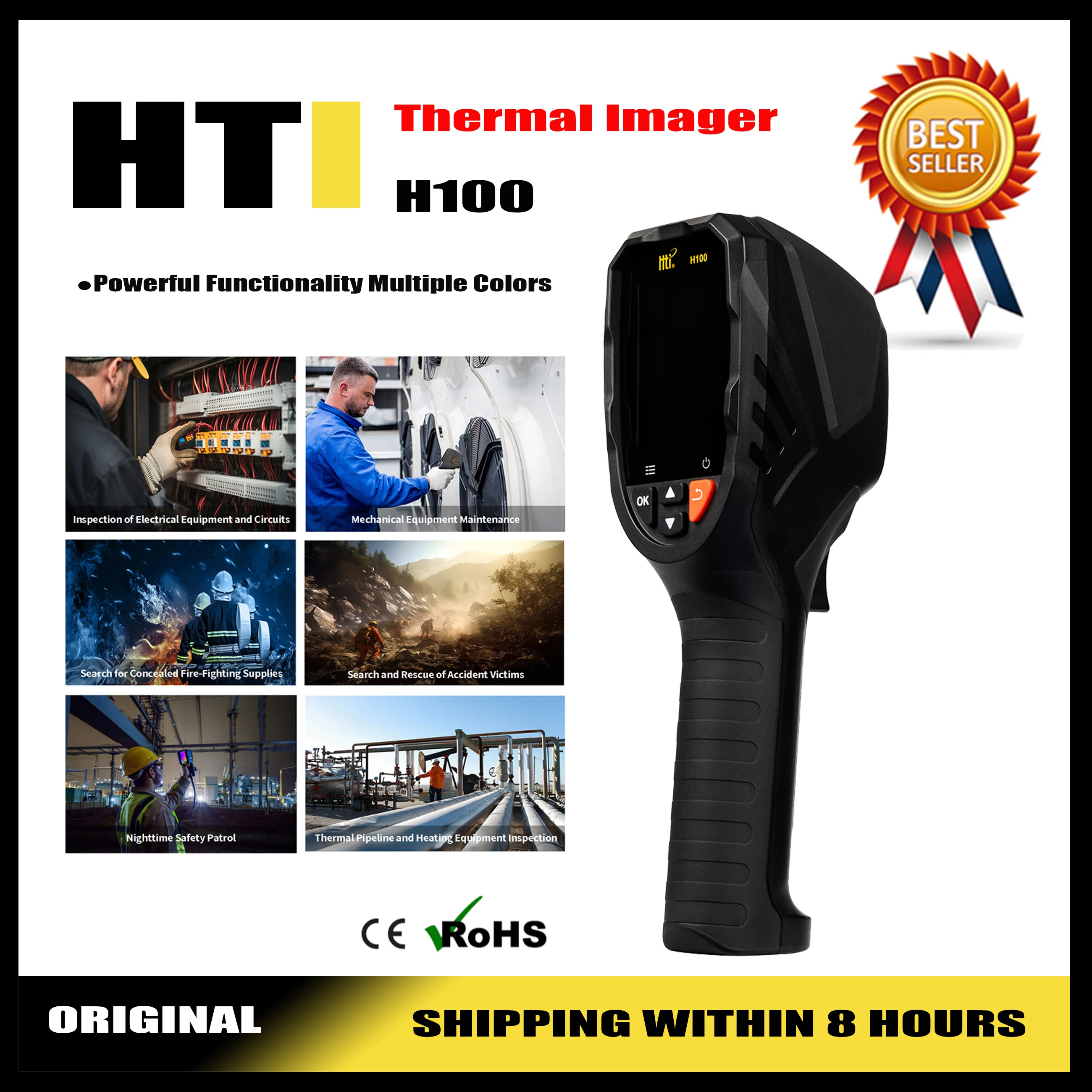 HTI H100 Handheld Thermal Imaging Thermal imager Vox 96×96 IR -20-550℃.
