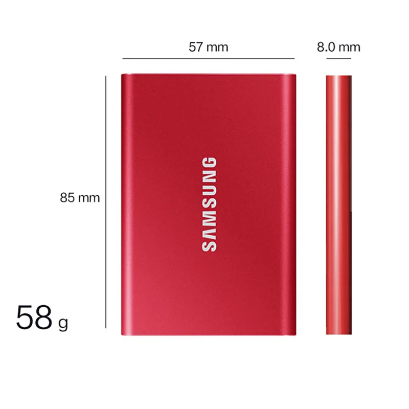 Imagem -03 - Samsung-ssd Externo Portátil Tipo-c Unidades de Estado Sólido Compatível para Laptop Usb 3.2 Gen Interface 500 t7 1tb 2tb