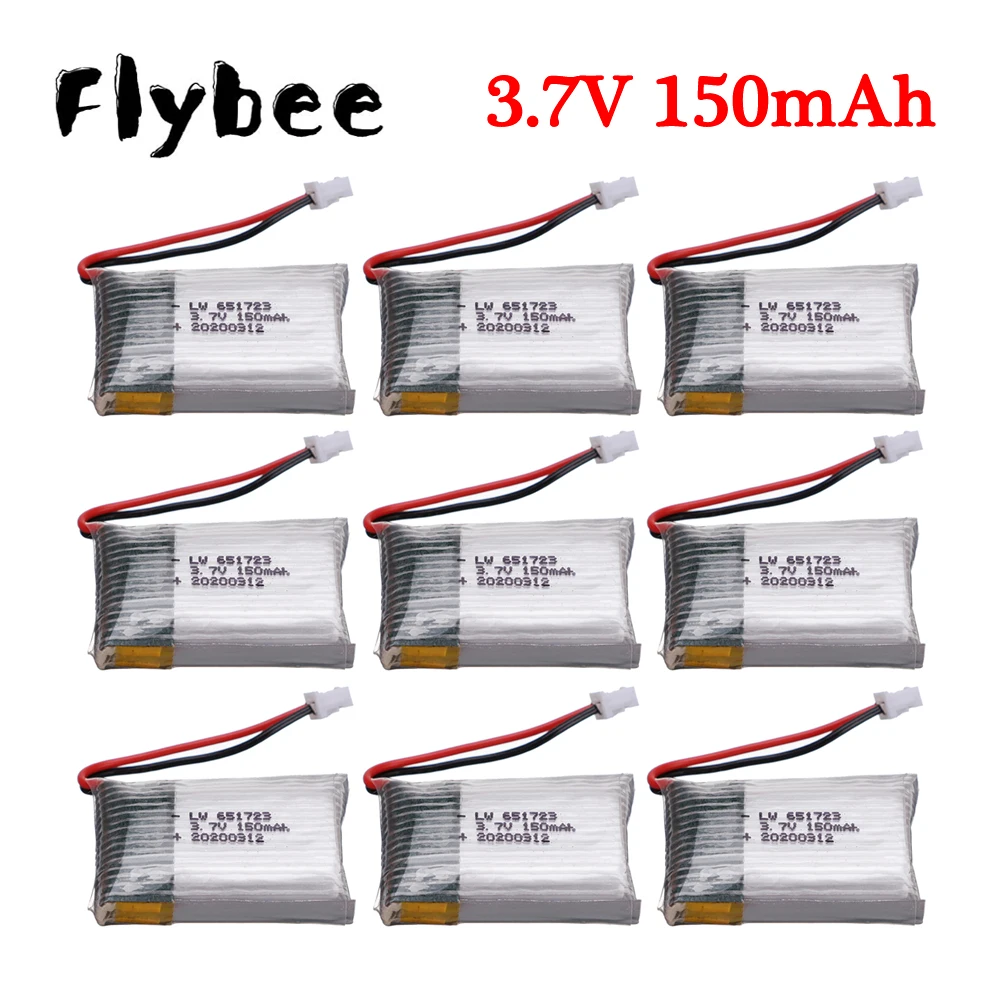 3.7V 150mah 651723 for H20 S8 M67 U839 RC Quadcopter helicopter spare parts 3.7V LiPo battery for H20 toys Drones batteries