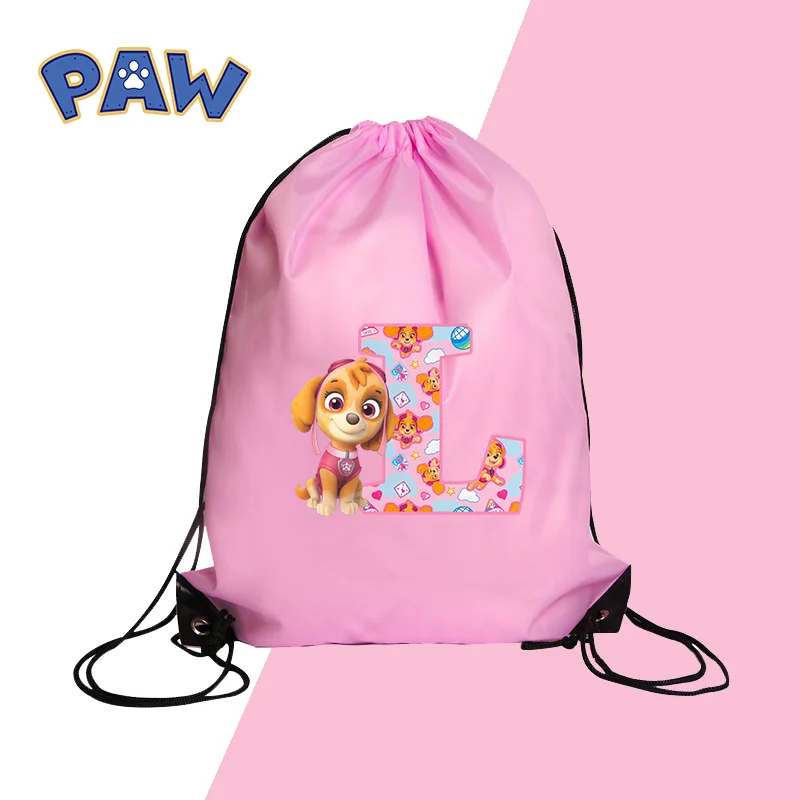 Paw Patrols Pocket Pikachu Tote Bag Chase Skye Cartoon 26 Letters Print Large Capacity Handbag Watertight Shopping Knapsack Gift