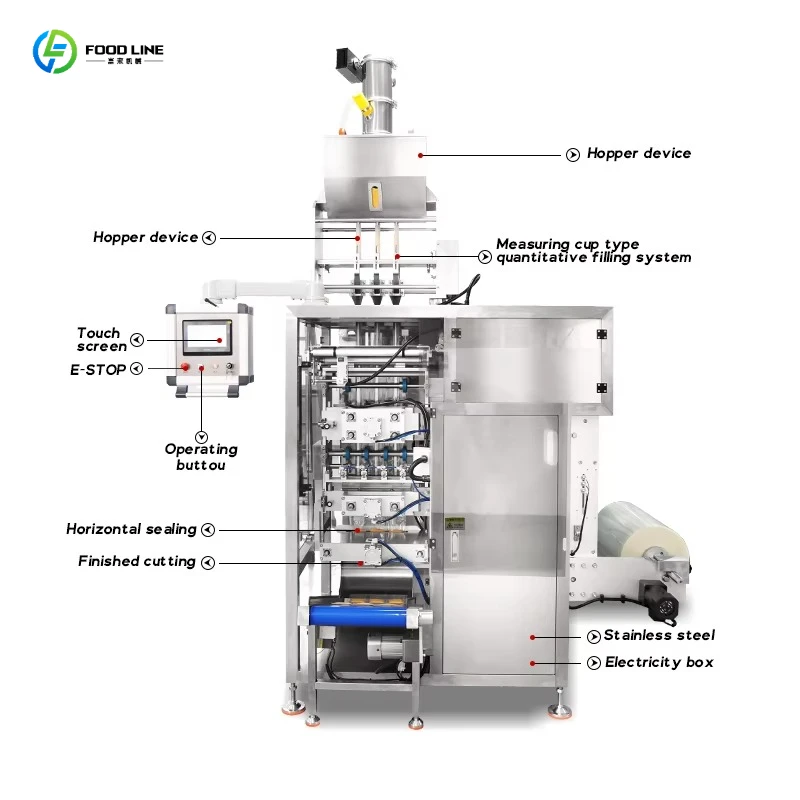 Multi lane Sugar Granule Powder Filling Sealing Packing Machine Sugar Sachet Packaging Machine White Sugar Packaging Machine