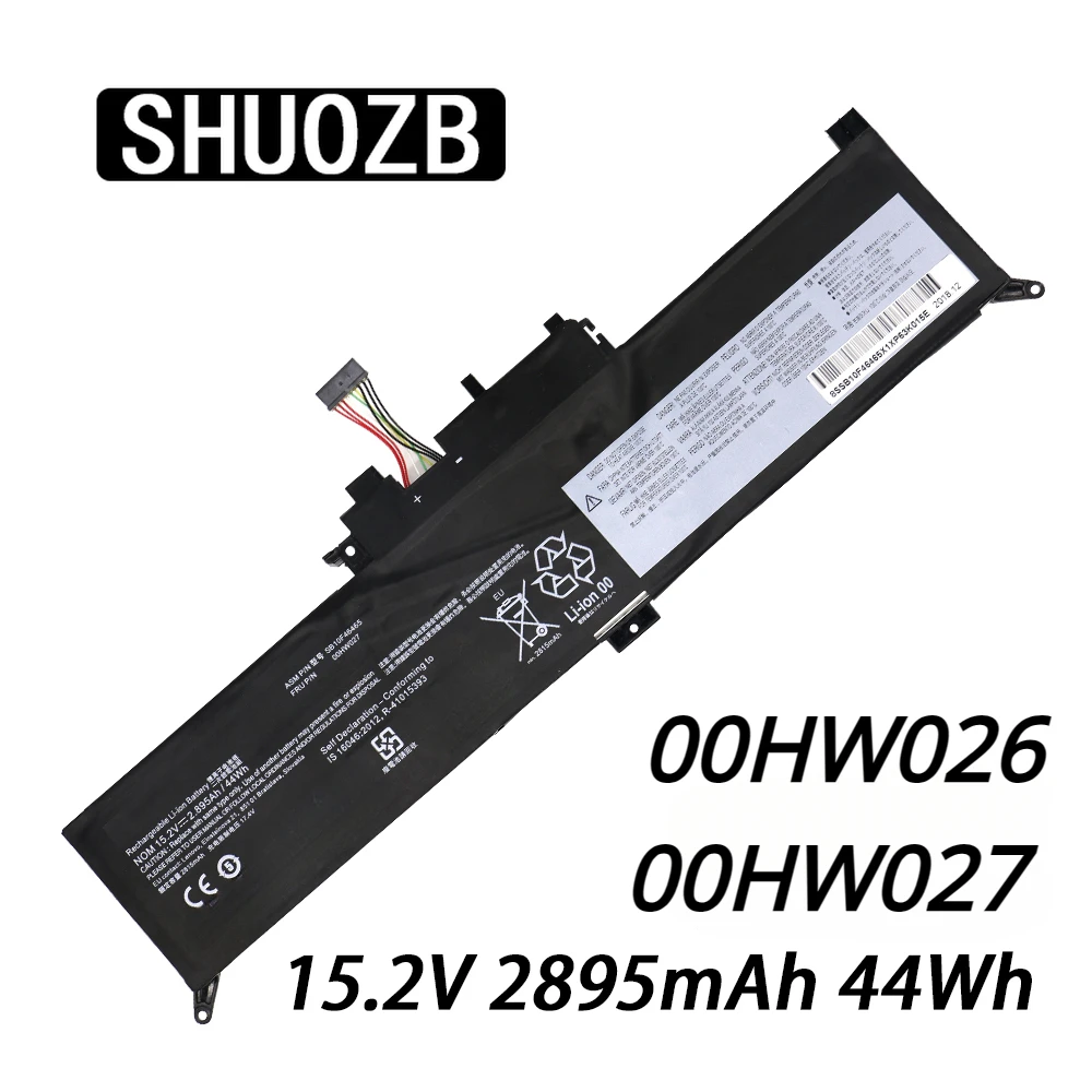 SHUOZB Laptop Battery For Lenovo ThinkPad Yoga 260 370 X380 00HW026 00HW027 SB10K97591 SB10K97589 01AV432 01AV433 K97590 15.2V