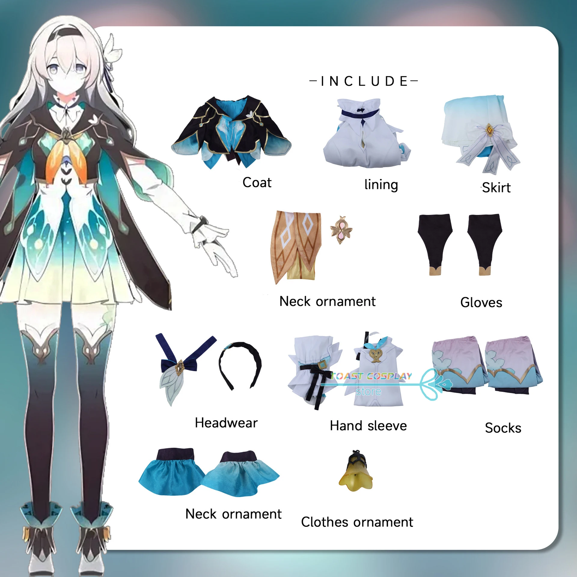 Juego de Cosplay de luciérnaga Honkai Star Rail Firefly, disfraz de Cosplay con estampado 3D, peluca, conjunto completo, ropa de fiesta de Carnaval para juego de rol para mujer