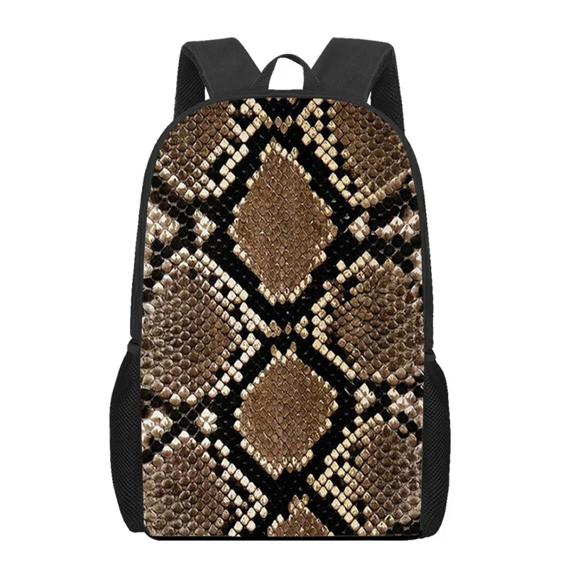 

Abstract Snake Skin Print School Bag for Teenager Boys Girls Kids Book Bags Daily Casual Backpack Woman Men Travel Rucksacks