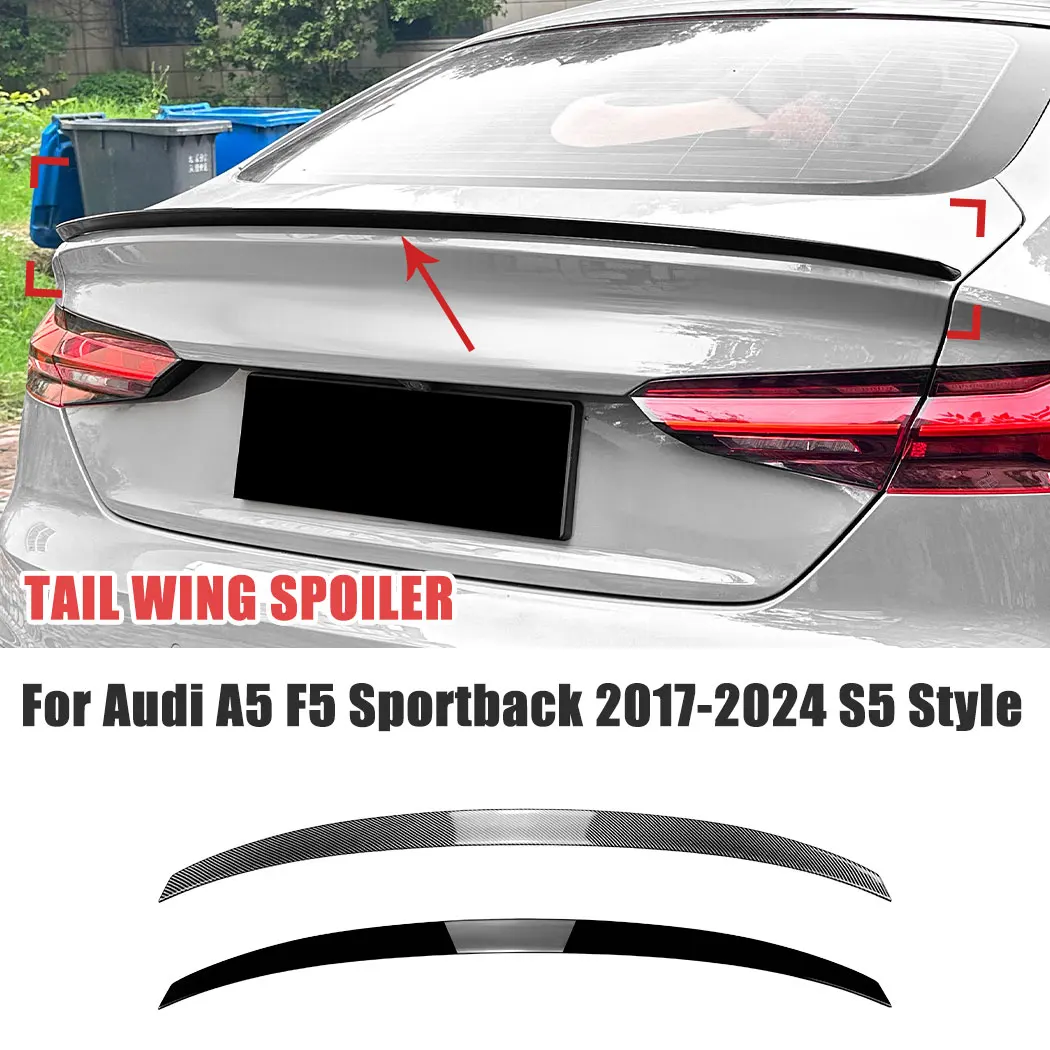 Auto Top Hinten Flügel Spoiler Schwanz Splitter Für Audi A5 F5 Sportback 2017-2024 S5 Auto Feste Wind Flügel außen Schutz Dekoration Kit