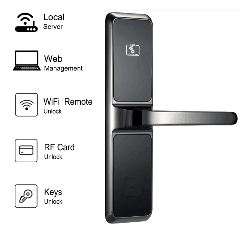 

Excellent Hotel Security Keyless Smart Bluetooth RFID Card Lock With Free Online Software