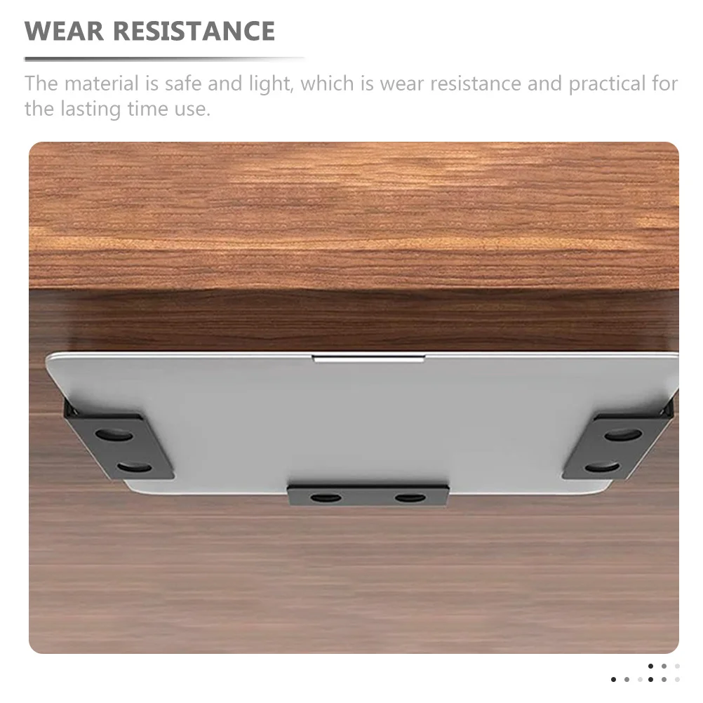 1Set Under Desk Laptop Holder Durable Plastic Mount for Tablet Notebook Storage Organizer Under Desk Laptop Mount