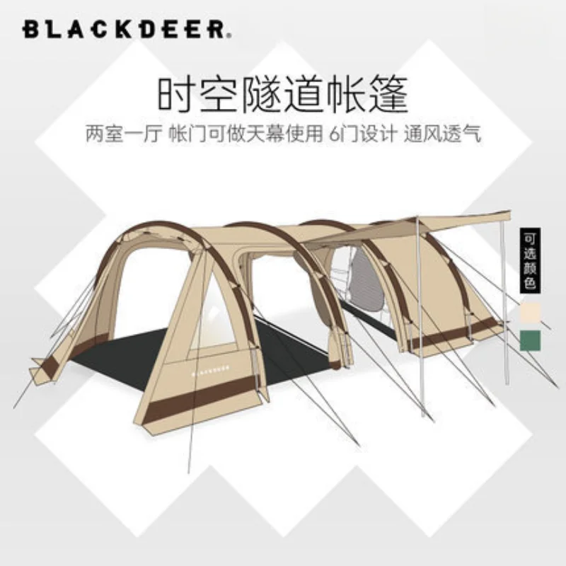 

BLACKDEER Time and Space Tunnel Tent Thickened Double Layer Rainstorm Protection Two Rooms and One Hall Large Camping Tent