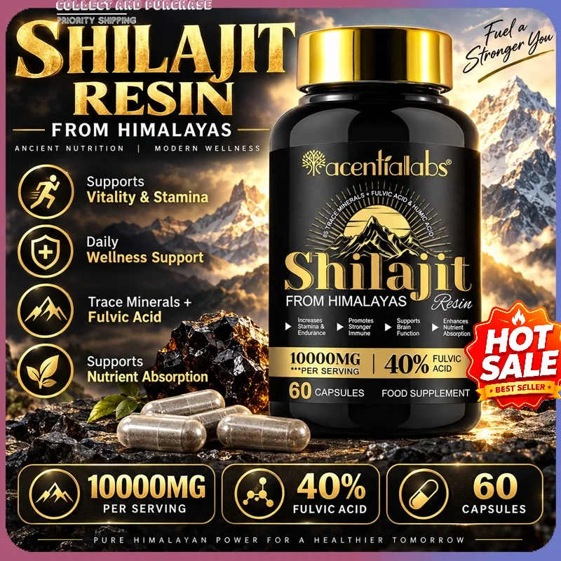 Shilajit Resin Capsules Shilajit 10:1 Extract (Asphaltum) Stamina & Endurance Support Immune Support 60 capsules