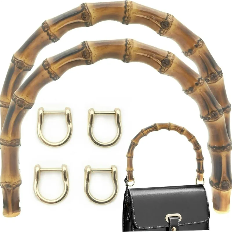 2pcs Buckle Bag Handles Box Handle Bamboo Purse Handles Handbag Band Handle Shoulder Bag Strap Bamboo Bag Handle