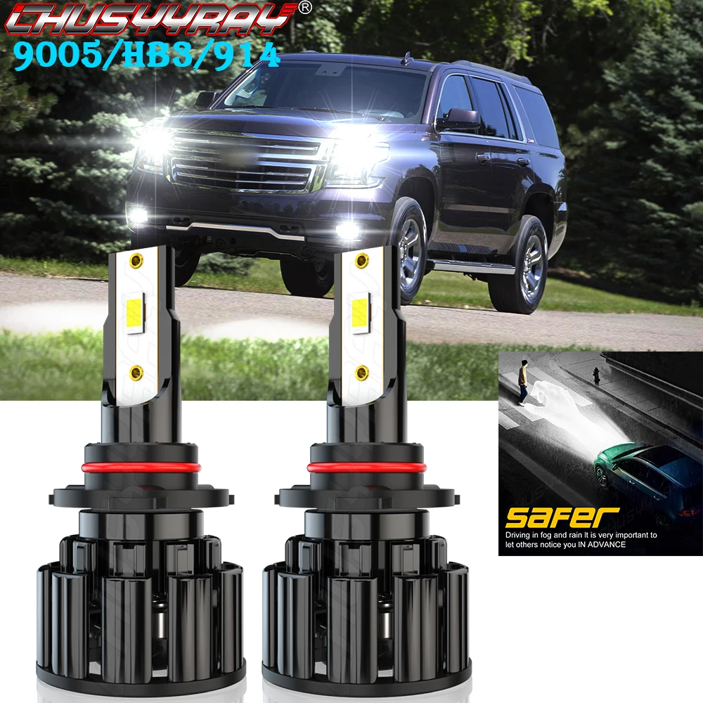 

CHUSYYRAY Compatible For Chevy Suburban Tahoe 2007-2014-2X 9005 HB3 Front LED Headlight Bulbs High/Low Beam Car accsesories