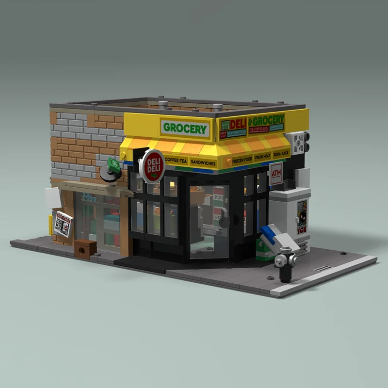 

Famous Movie Model Moc Building Bricks Spider Convenience Store Model Technology Gift Construstion DIY Assembly Holiday Toys