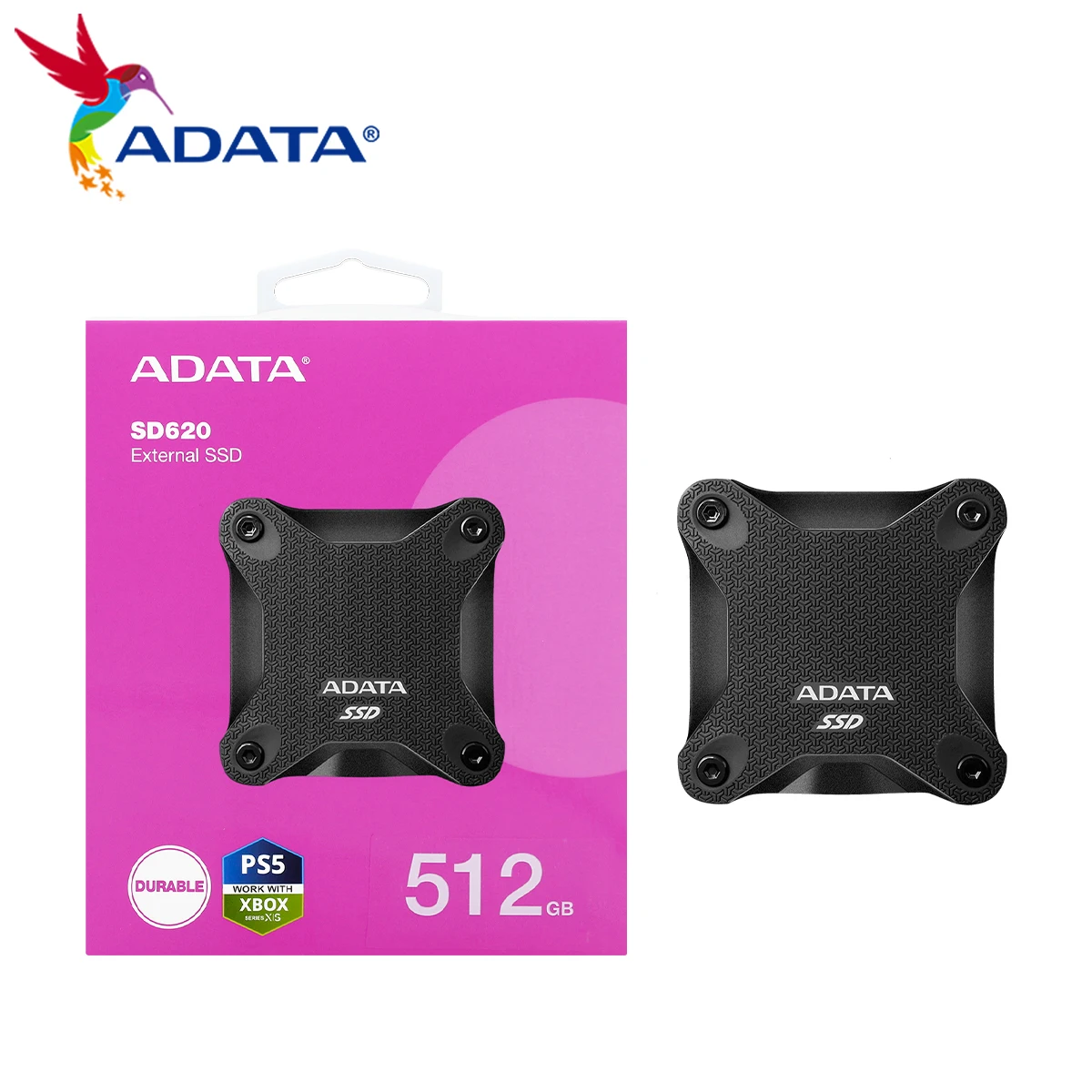 ADATA SD620 SSD Externo de 512GB, Disco de Estado Sólido, Unidad de Disco Duro USB 3.2 Gen2 x2, SSD Portátil para PC de Escritorio, Laptop, PS5, PSSD Original