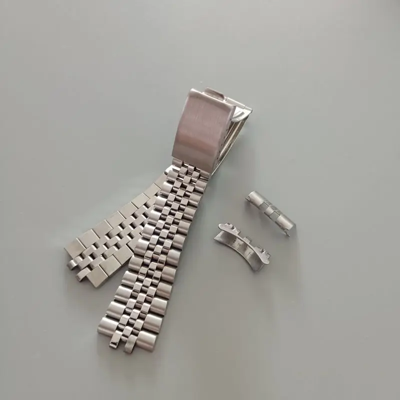 Vintage 18MM 19MM 20MM 316L Stainless Steel Jubilee Curved End Watch Band Strap Bracelet Fit For Seiko 5 ROX Watch