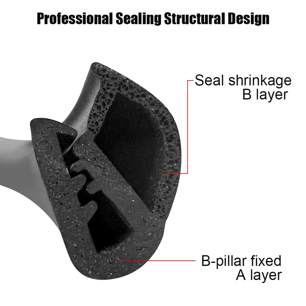 2個車のドアエッジウェザーストリップepdm車のシールストリップシーラントアクセサリーbピラーノイズ防風保護
