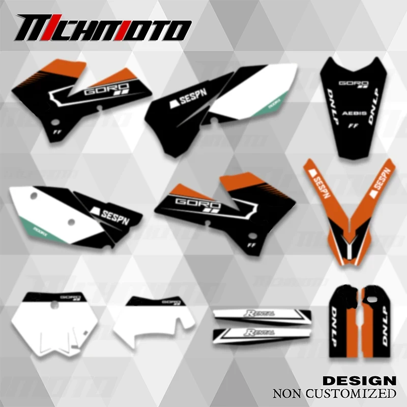 

MCHMFG Full Graphics Decal Sticker Kit Motorcycle Background StickersFor KTM 2005 2006 2007 EXC SXF 125 200 250 300 350 400 450