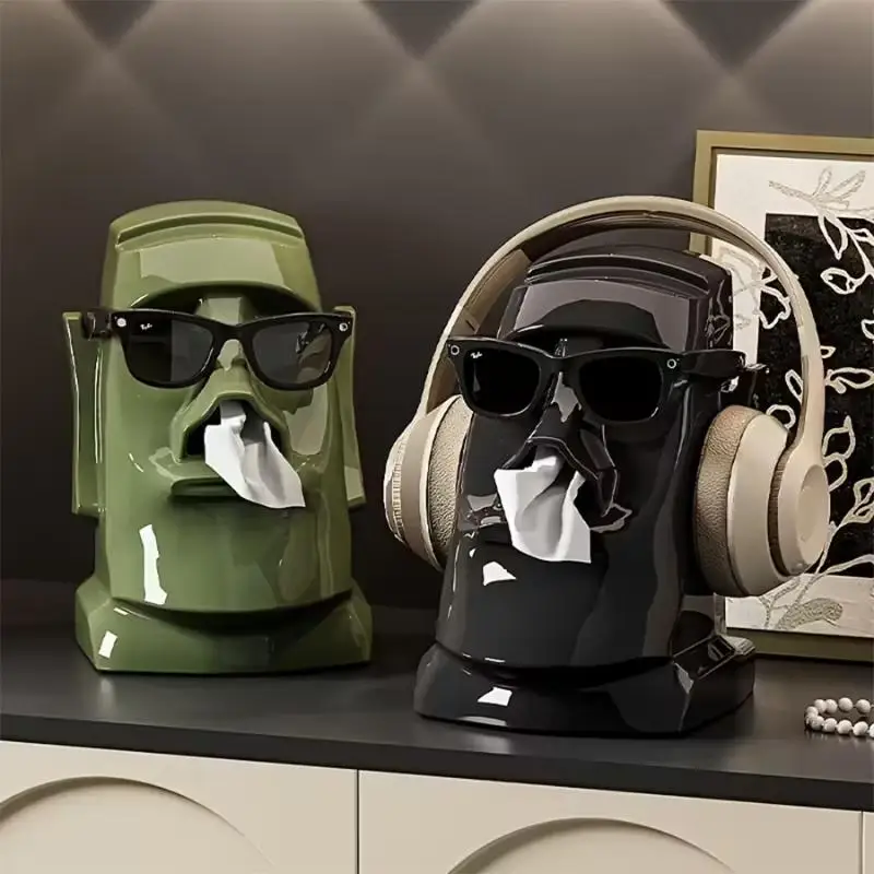 

Household Tissue Box Creative Stone Figure Paper Towel Box Living Room Bedroom Table Decorative Simple Modern Style Tissue Box