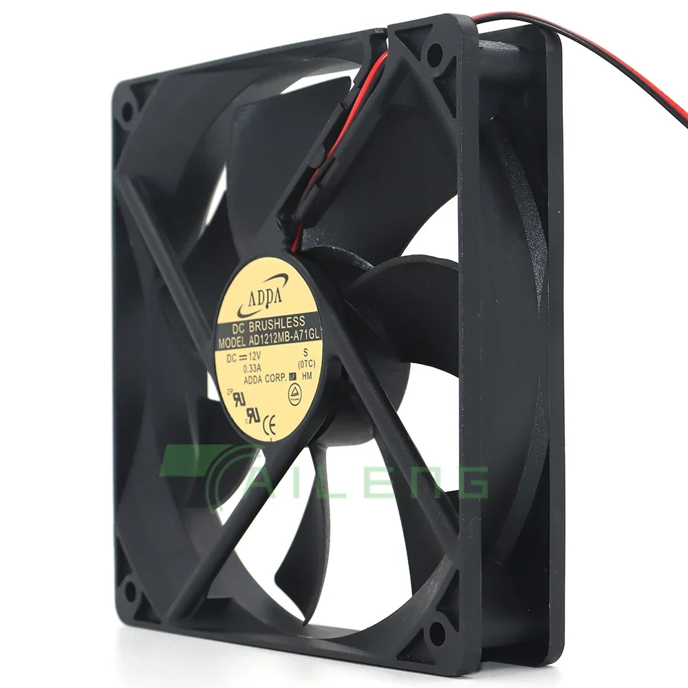 Для ADDA AD1212MB-A71GL DC 12 В 0,33 А 3,69 Вт 2050 об/мин 12 см 12025 120x120x25 мм охлаждающий вентилятор с двойным шарикоподшипником