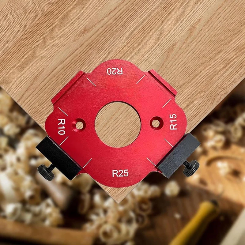 PORK-2Pcs Router Templates For Woodworking, For Woodworking, 4 In 1 Arc Angle Positioning Template With Trimming Cutter