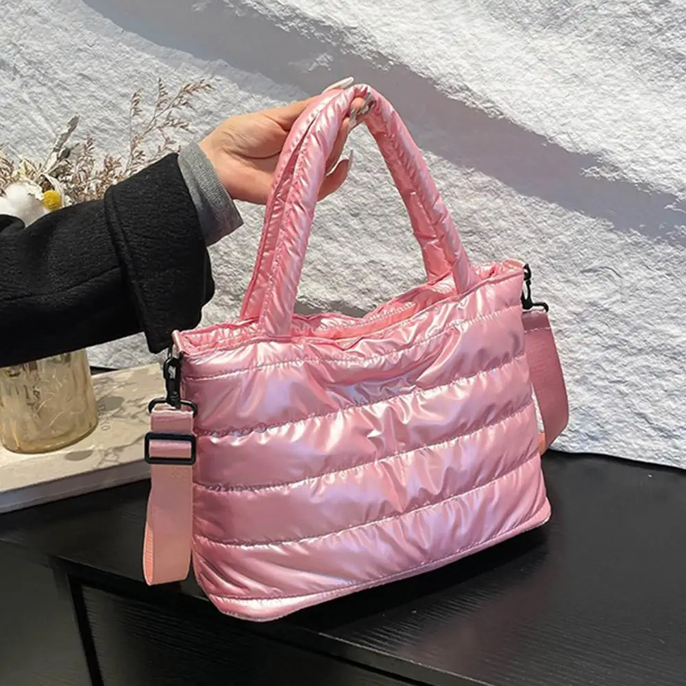 Damen-Umhängetasche aus Baumwolle mit Stickerei-Detail, Einzel-Schulter-Handtasche, Modisches Herbst-Winter-Design mit Glanzoberfläche – Detail 28