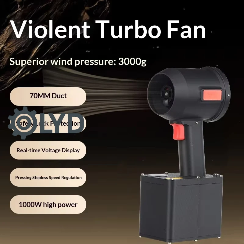 Professional Integrated 70 Duct Powerful Fan Brushless Motor Battery Powered Car Dryer 3000g Wind Pressure Leaf Blower 15AH