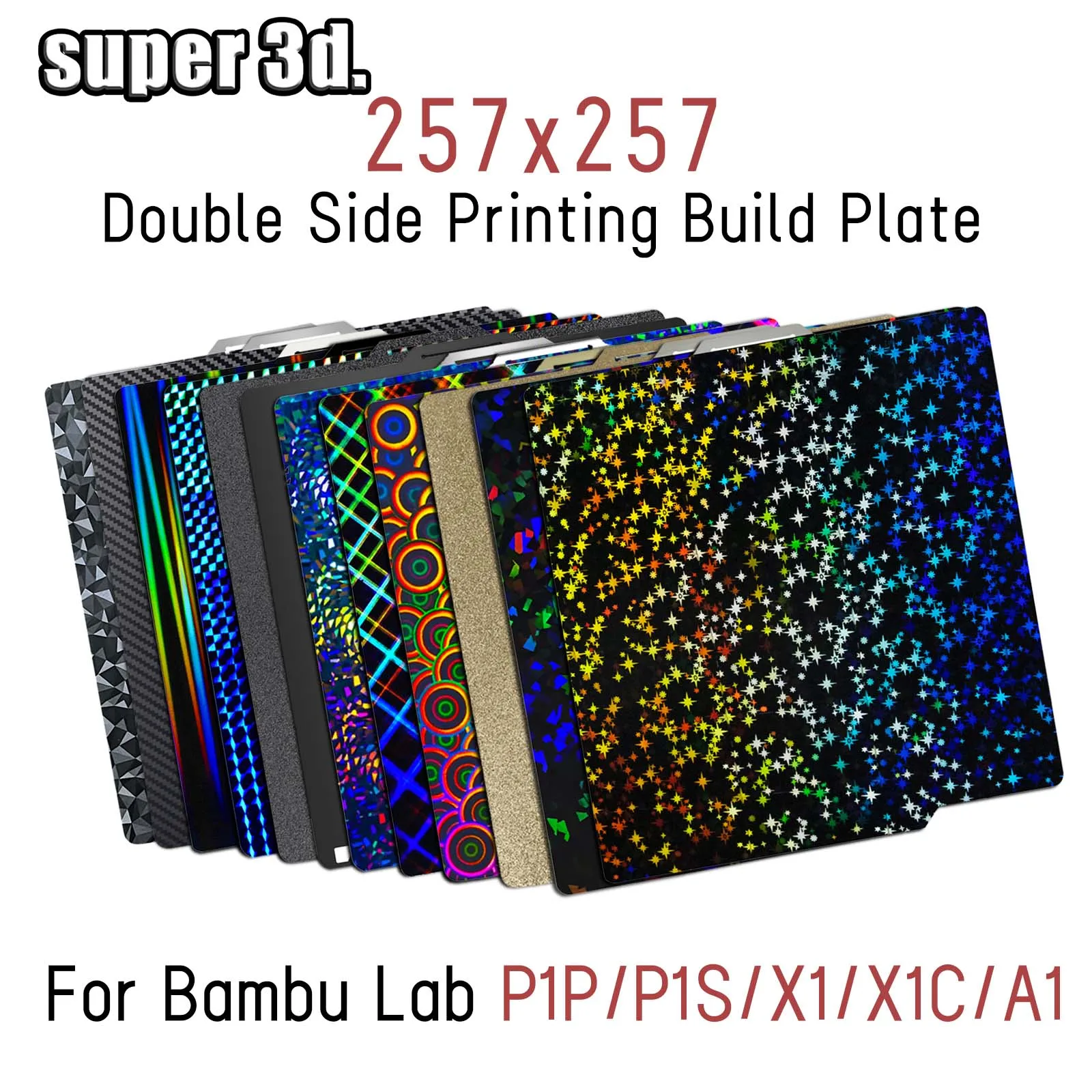 Bambulab Build Plate P1s Spring Steel Sheet Pei Sheet 257x257 Build Plate P1s Bamboo Plate Lab Smooth Bambulabs X1 Carbon P1P A1