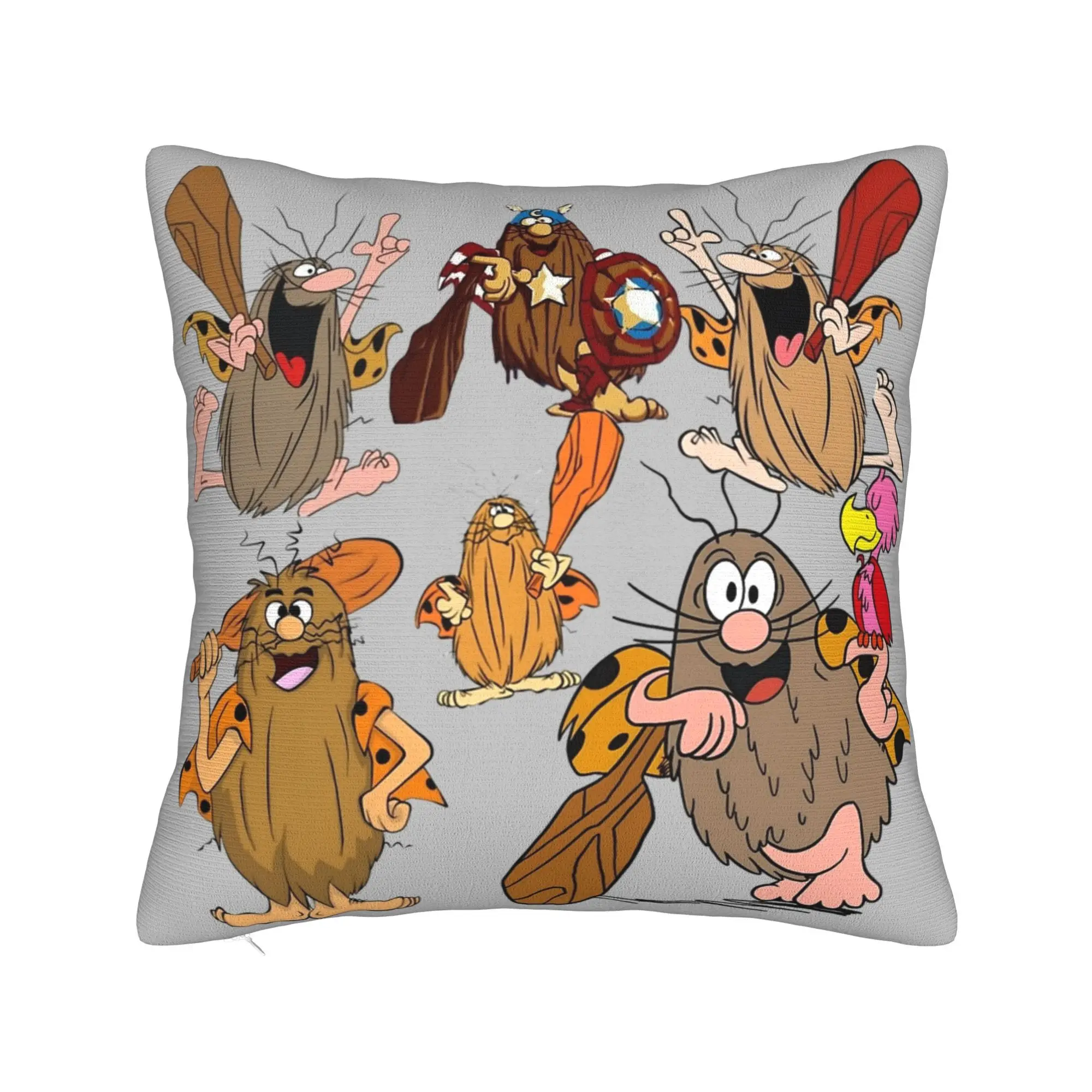 Captain Caveman Pillowcase Printed Fabric Cushion Cover Gift  Pillow Case Cover Home Zipper 40X40cm