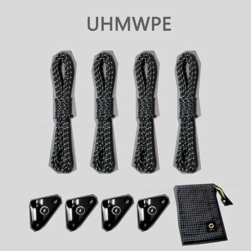 4PCS UHMWPE Wind Rope Set with Bag Ultra Lightweight Outdoor Hiking Camping Canopy Tent Accessories Tactical Gear Equipment