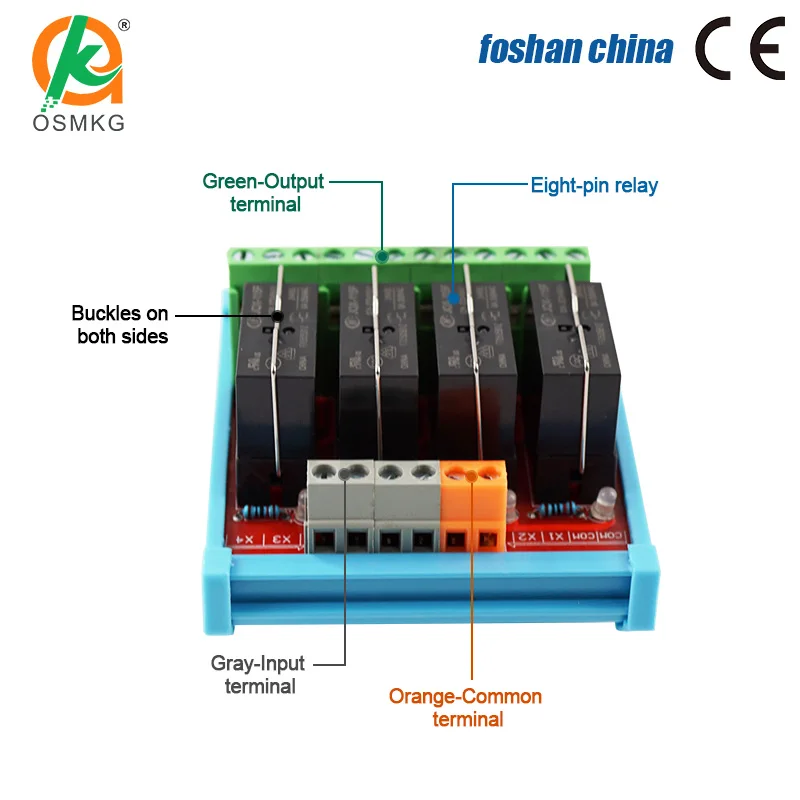 4 kanały 2NO 2NC hongfa 8 moduł przekaźnik kołkowy DC 24V kompatybilny z NPN/PNP dla PLC