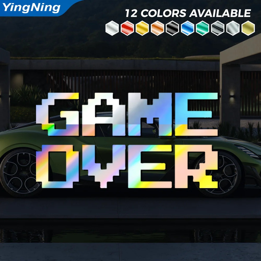 Retro Gaming Laptop - Reflective Game Over Car Decal Pixel