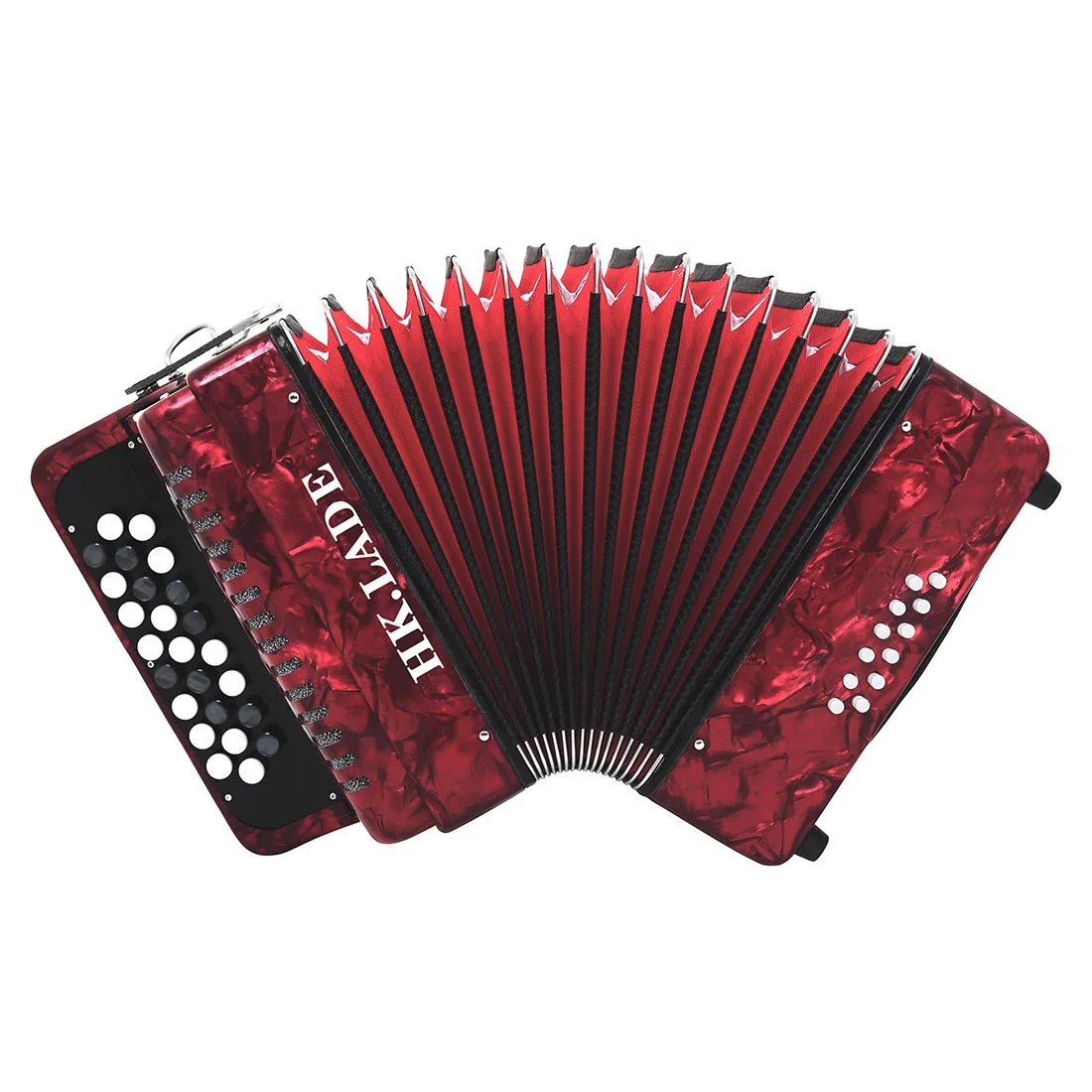 HK-LADE Accordion Red /Blue 25 Keys 12 Bass Keys Professional Bayan Accordion for Band Professionals Performances Playing