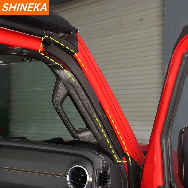 SHINEKA Tiras de sellado de goma impermeables para puerta delantera para Jeep Wrangler JL 2024 Up/para Jeep Gladiator JT 2024 Up Accesorios interiores