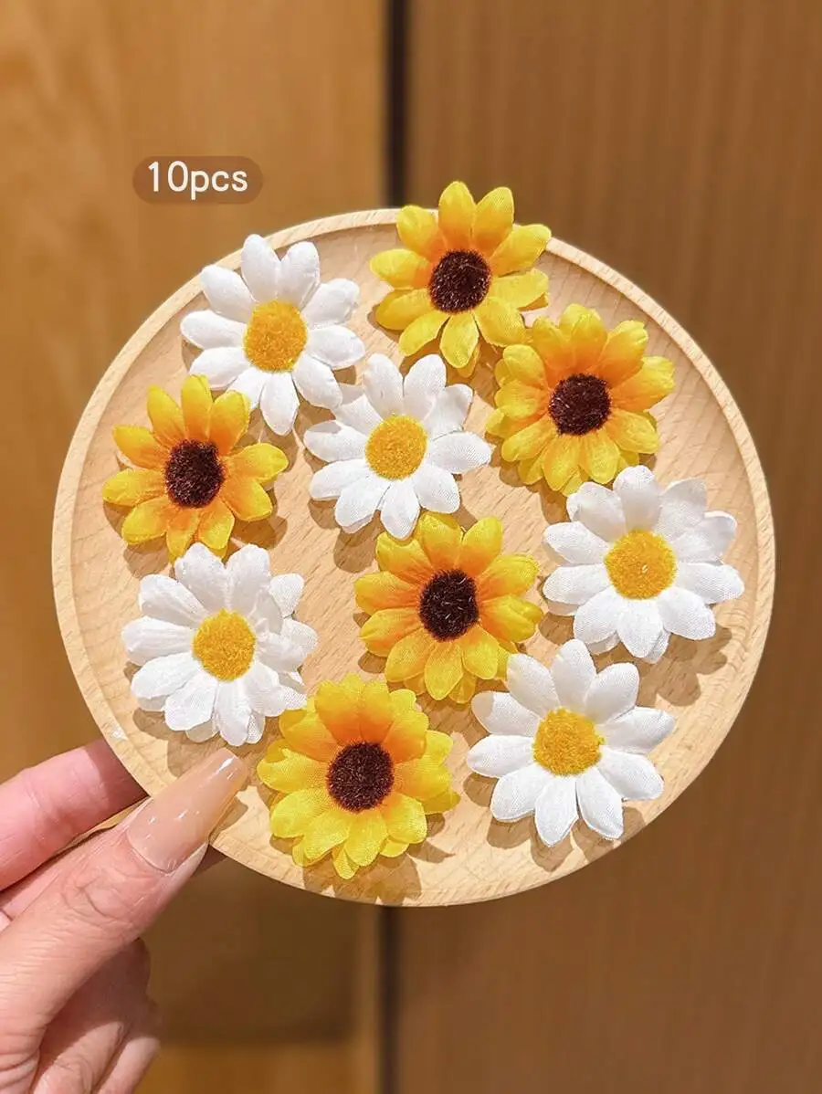 

10pcs Sunflower Hair Clips For Women Floral Barrettes Hair Accessories Daily Use