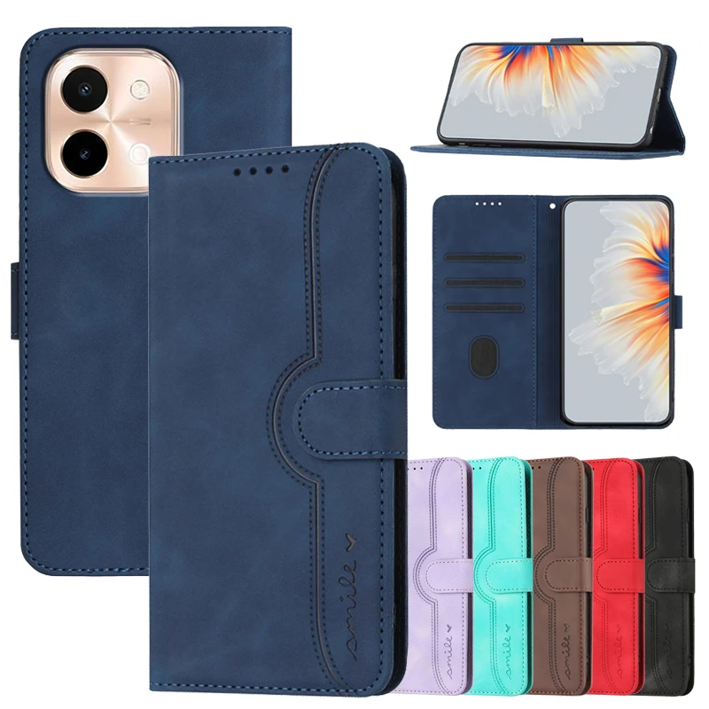 Flip Cases For VIVO Y28 4G Cover on For VIVO Y28 Y17S Y03 Y36 5G Y27 Y27S VIVOY28 Coque Magnetic Phone Protective Wallet Shell