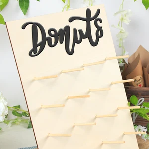 Holz Donut Wandständer Halter, rustikale Hochzeitsdekoration, Donut -Display, Kinder alles Gute zum Geburtstag Party Dekor, Babypartyzubehör 8 Hauptverkaufssport -Süßwarenbar - №1