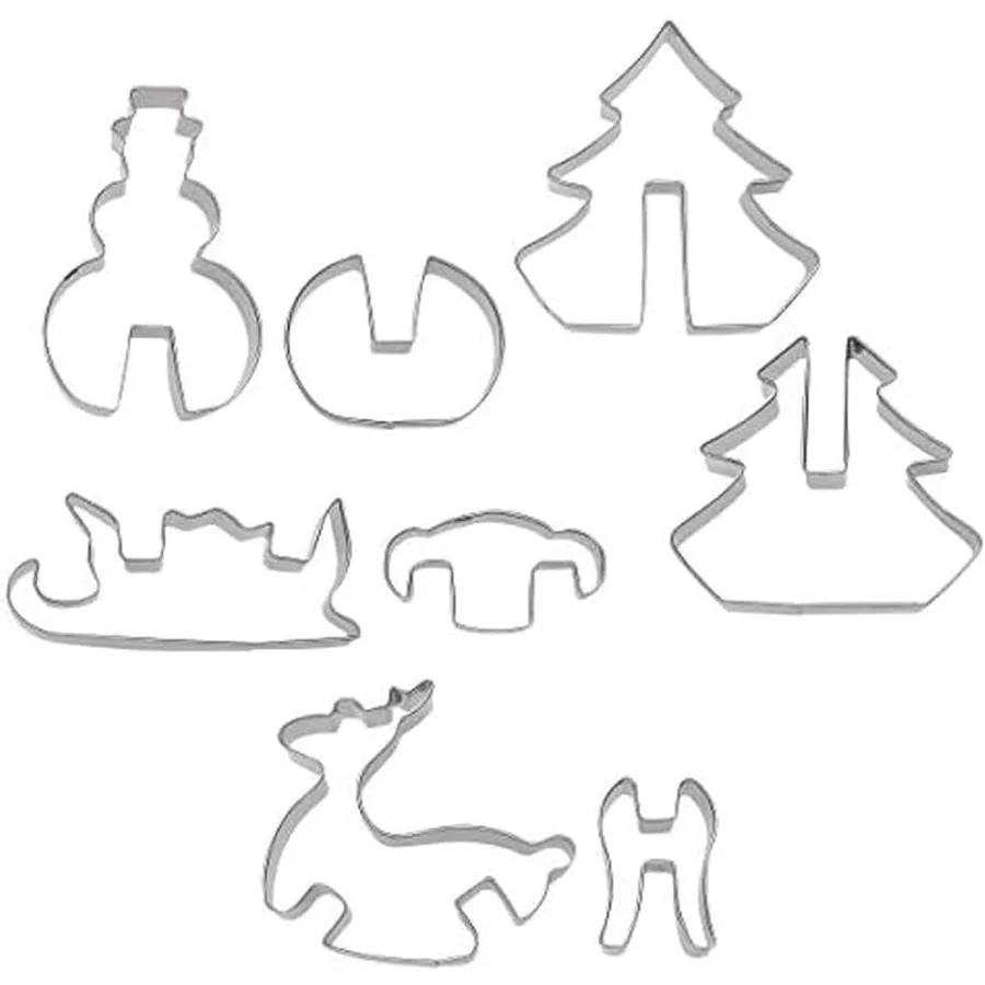 

Набор резцов для рождественской елки 3D Ce, 12 предметов, серебро