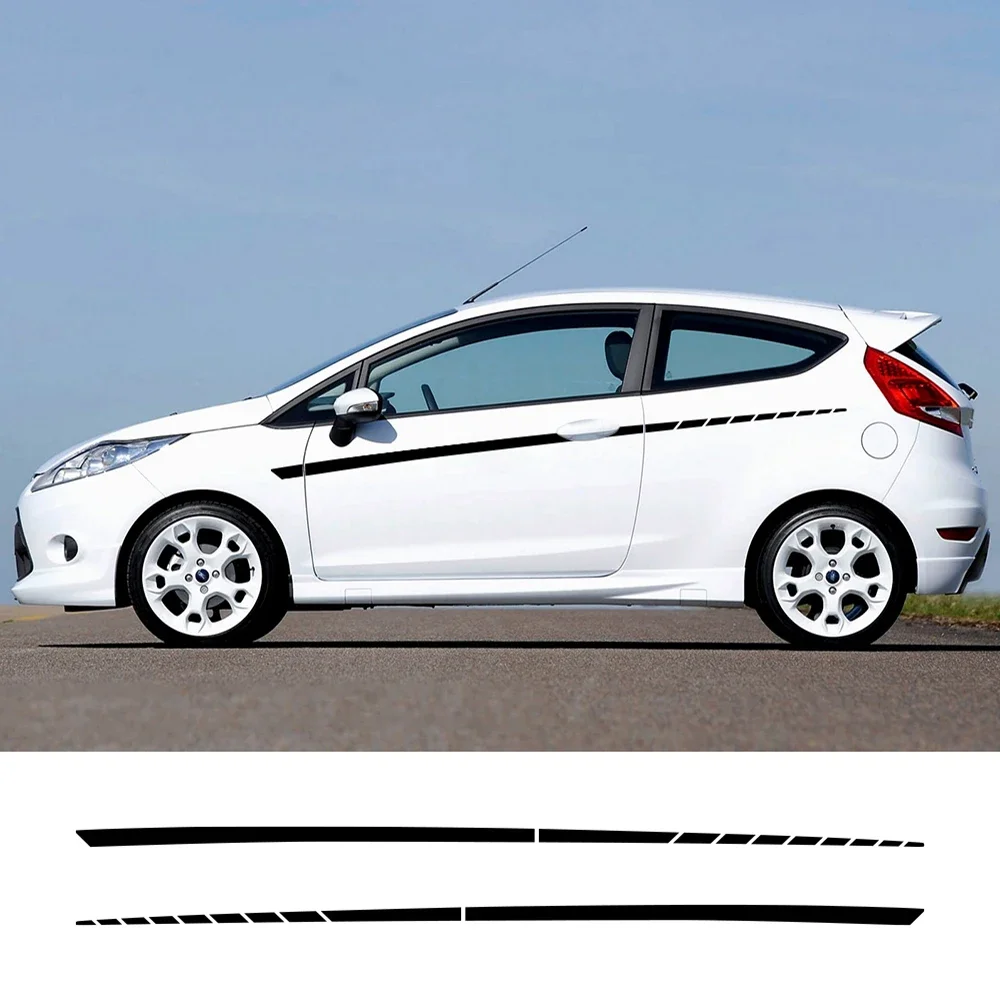 Car Door Side Waist Line Stripes Decals Racing Stripes Vinyl Sticker Accessories For Ford Fiesta MK7 3 Door 2008 - 2017 ST200