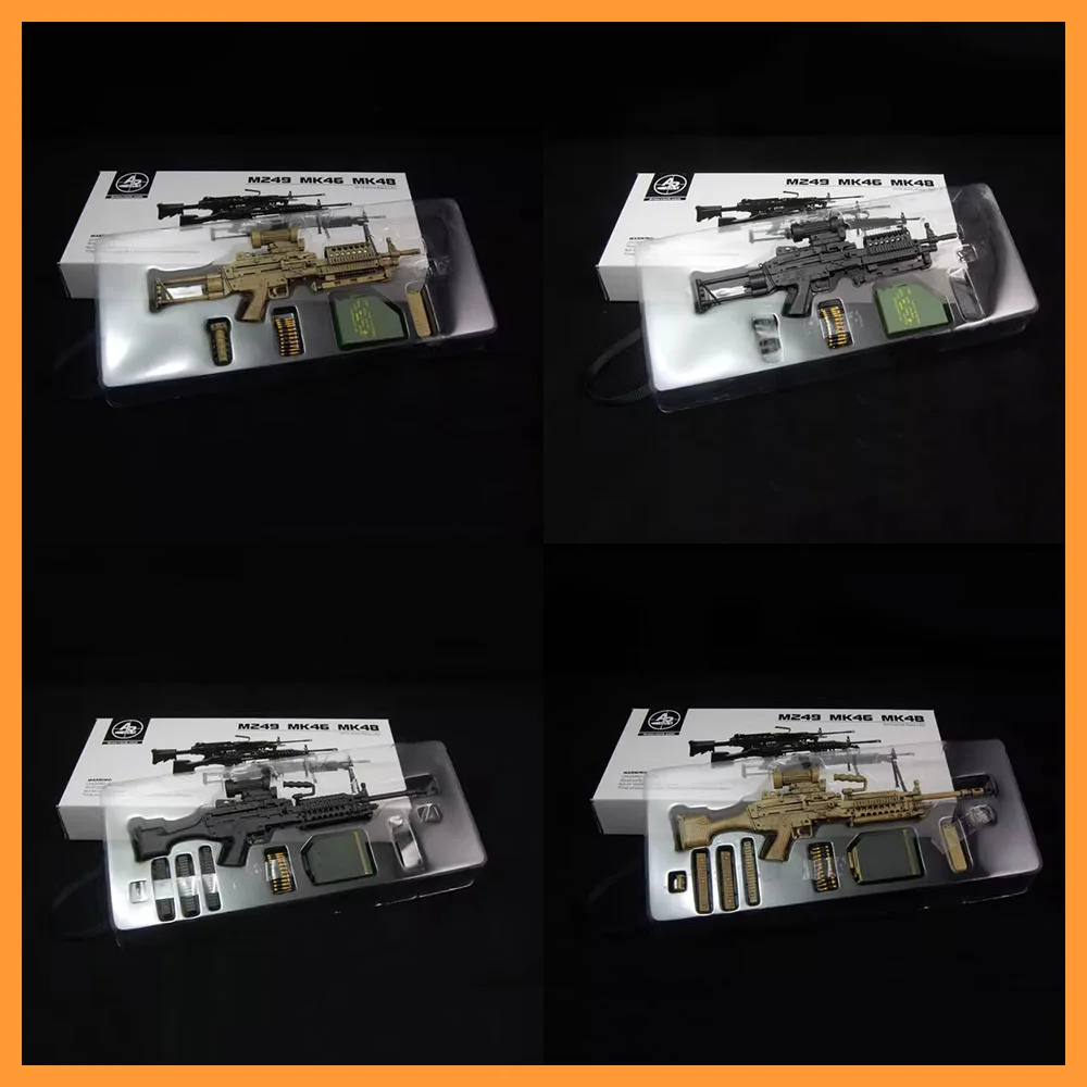 Estante de brazos de soldado MK46 MK48, ametralladora negra/arena, modelo militar de plástico, juguete apto para figura de acción de 12 pulgadas, 1/6