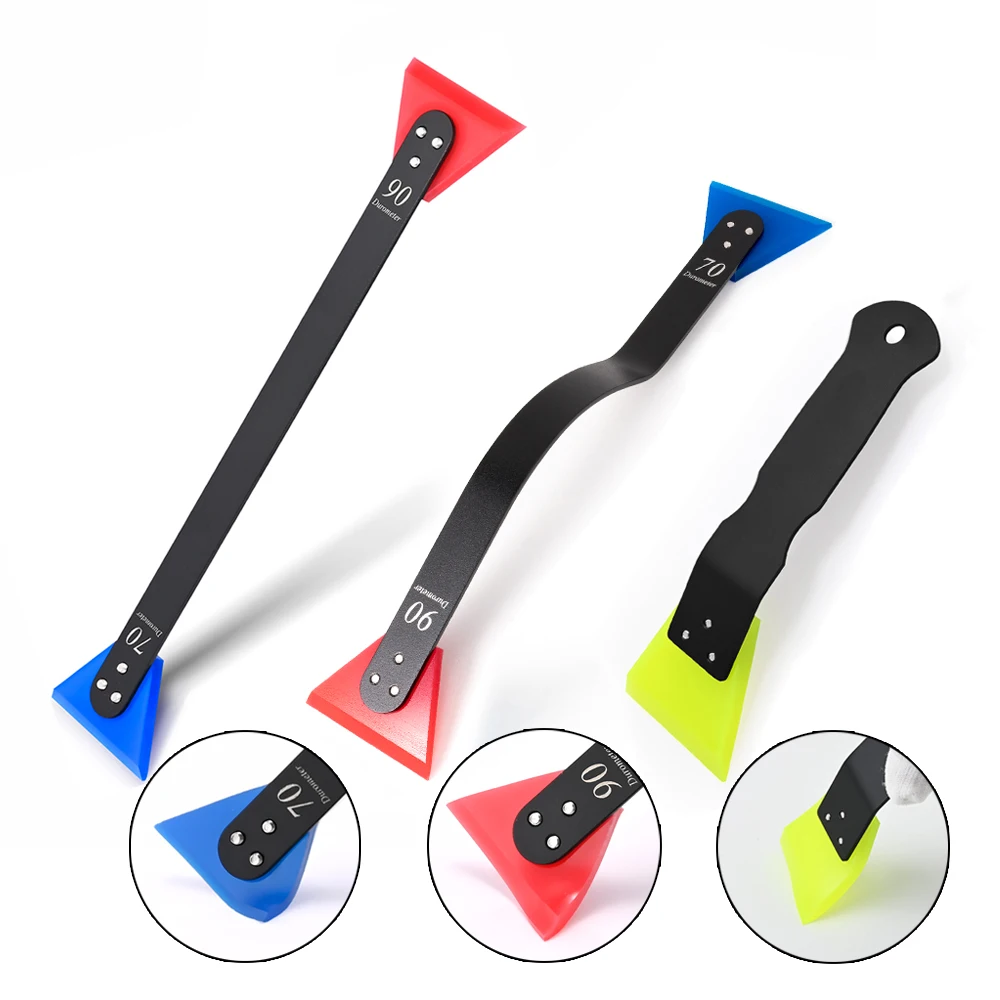EHDIS Matte Black Metal Handle Squeegee For Car Glass Window Side Mirror Cleaning Rubber Blade Winter Snow Removal Scraper Tool