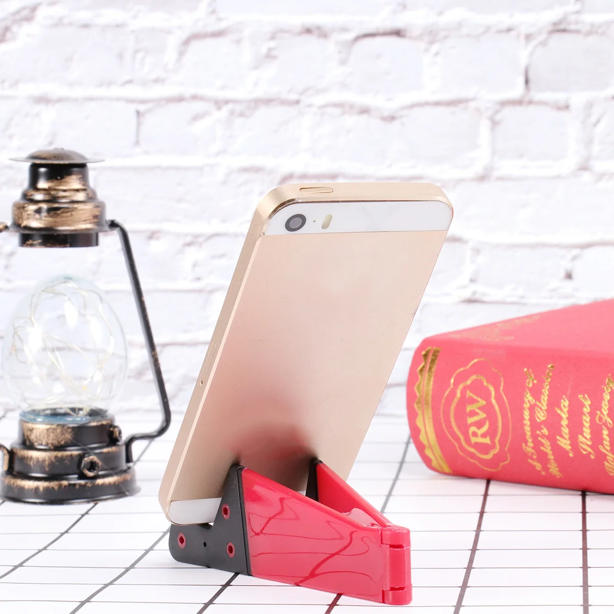 

4 pcs Phone Tablet Stand Holder Universal Foldable V Shape Desktop Mount For Horizontal Vertical Use Portable Travel Friendly