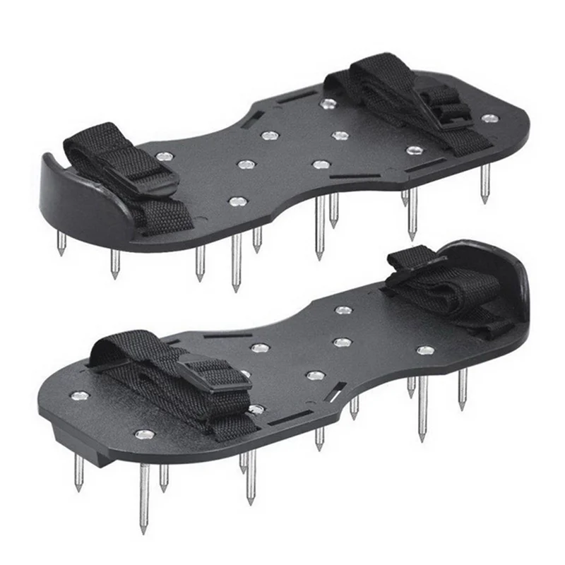 LLCS-1 Pair Of Garden Grass Scarifying Shoes 4.2CM Lawn Spikes Scarifying Shoes Self-Leveling Epoxy Tools Easy To Use Black