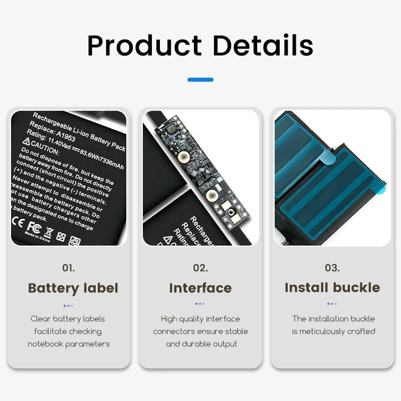 Replacement Laptop Battery A1953 for MacBook Pro 15 Inch A1990 Touch Bar Mid 2018 2019 EMC3215 EMC3359 MR962LL