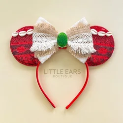 Disney Christmas Mickey Mouse Moana Ears Headbands For Girls Kids Women Fishhook Bows Hair Accessories Elk Hairbands Adults Gift